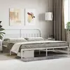 Image de vidaXL Cadre de lit métal sans matelas et tête de lit blanc 200x200 cm