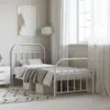 Image de vidaXL Cadre de lit métal sans matelas avec pied de lit blanc 90x190cm