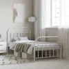 Image de vidaXL Cadre de lit métal sans matelas et pied de lit blanc 100x190 cm
