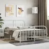 Image de vidaXL Cadre de lit métal sans matelas et pied de lit blanc 140x200 cm