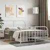 Image de vidaXL Cadre de lit métal sans matelas et pied de lit blanc 150x200 cm