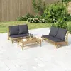 Image de vidaXL Salon de jardin 2 pcs avec coussins gris foncé bambou