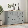 Image de vidaXL Buffet Corona gris 112x43x78 cm bois massif pin mexicain