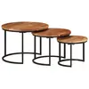 Image de vidaXL Tables gigognes 3 pcs bois massif d'acacia