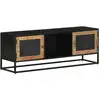 Image de vidaXL Meuble TV 110x30x40 cm bois massif de manguier et fer