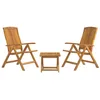 Image de vidaXL Salon de jardin 3 pcs bois de teck solide