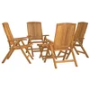 Image de vidaXL Salon de jardin 5 pcs bois massif de teck