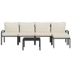 Image de vidaXL Salon de jardin 6 pcs avec coussins sable acier