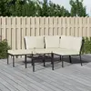 Image de vidaXL Salon de jardin 5 pcs avec coussins sable acier