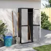 Image de vidaXL Armoire de rangement d'extérieur gris et noir 65x37x165 cm PP
