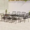 Image de vidaXL Ensemble à manger de jardin 9 pcs anthracite acier