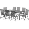 Image de vidaXL Ensemble à manger de jardin 9 pcs anthracite acier