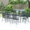 Image de vidaXL Ensemble à manger de jardin 9 pcs anthracite acier