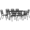 Image de vidaXL Ensemble à manger de jardin 9 pcs anthracite acier