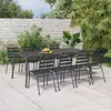 Image de vidaXL Ensemble à manger de jardin 9 pcs anthracite acier