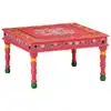 Image de vidaXL Table basse rose bois de manguier massif peint à la main