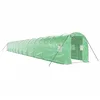 Image de vidaXL Serre avec cadre en acier vert 44 m² 22x2x2 m