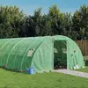 Image de vidaXL Serre avec cadre en acier vert 40 m² 10x4x2 m