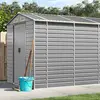 Image de vidaXL Abri de jardin gris clair 191 x 640 x 198 cm en acier galvanisé
