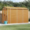 Image de vidaXL Abri de jardin marron clair 191 x 300 x 198 cm en acier galvanisé