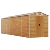 Image de vidaXL Abri de jardin marron clair 191x640x198 cm acier galvanisé, rangement de jardin, abri à outils de jardin, rangement de jardin pour outils