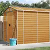 Image de vidaXL Abri de jardin marron clair 191x725x198 cm acier galvanisé