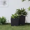 Image de vidaXL Jardinière et intérieur amovible anthracite 21 /32 L rotin PP