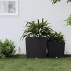 Image de vidaXL Jardinière et intérieur amovible anthracite 37 /64 L rotin PP