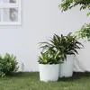 Image de vidaXL Jardinière et intérieur amovible blanc 15 /15,3 L rotin PP