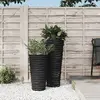 Image de vidaXL Jardinière et intérieur amovible anthracite aspect rainuré