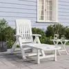 Image de vidaXL Chaise longue pliable avec roues blanc PP