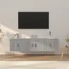 Image de vidaXL Ensemble de meubles TV 3 pcs Sonoma gris Bois d'ingénierie