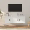 Image de vidaXL Ensemble de meubles TV 2 pcs Blanc Bois d'ingénierie