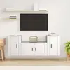 Image de vidaXL Ensemble de meubles TV 3 pcs Blanc Bois d'ingénierie