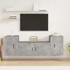 Image de vidaXL Ensemble de meubles TV 3 pcs Gris béton Bois d'ingénierie