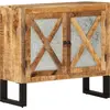 Image de vidaXL Buffet 80x30x71 cm bois de manguier brut massif et métal