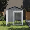 Image de vidaXL Niche pour chien avec cour anthracite 117x201x123 cm