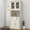 Image de vidaXL Buffet haut VIGO blanc 78x40x175 cm bois massif de pin