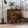 Image de vidaXL Table de chevet chêne fumé 40x35x50 cm bois d’ingénierie