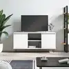 Image de vidaXL Meuble TV blanc 104x35x50 cm bois d'ingénierie
