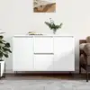 Image de vidaXL Buffet blanc 101,5x35x70 cm bois d'ingénierie