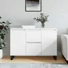 Image de vidaXL Buffet blanc 101,5x35x70 cm bois d'ingénierie