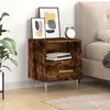 Image de vidaXL Table de chevet chêne fumé 40x35x47,5 cm bois d’ingénierie