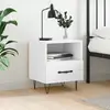 Image de vidaXL Table de chevet blanc 40x35x47,5 cm bois d’ingénierie