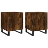 Image de vidaXL Nachtkastjes 2 st 40x40x50 cm bewerkt hout gerookt eikenkleurig