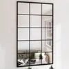 Image de vidaXL Miroirs muraux 4 pcs noir 100x60 cm métal