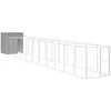 Image de vidaXL Niche pour chien avec cour gris clair 165x1271x181 cm, cage pour chien, abri pour chien, maison pour animaux, cages pour chien, cour pour chien