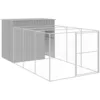 Image de vidaXL Niche pour chien avec cour gris clair 214x457x181 cm, cage pour chien, abri pour chien, maison pour animaux, cages pour chien, cour pour chien
