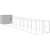 Image de vidaXL Niche pour chien avec cour gris clair 214x1273x181 cm, cage pour chien, abri pour chien, maison pour animaux, cages pour chien, cour pour chien