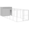 Image de vidaXL Niche pour chien avec cour gris clair 214x661x181 cm, cage pour chien, abri pour chien, maison pour animaux, cages pour chien, cour pour chien